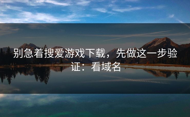 别急着搜爱游戏下载，先做这一步验证：看域名