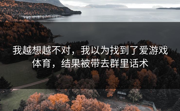 我越想越不对，我以为找到了爱游戏体育，结果被带去群里话术