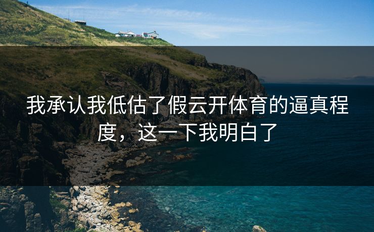 我承认我低估了假云开体育的逼真程度，这一下我明白了
